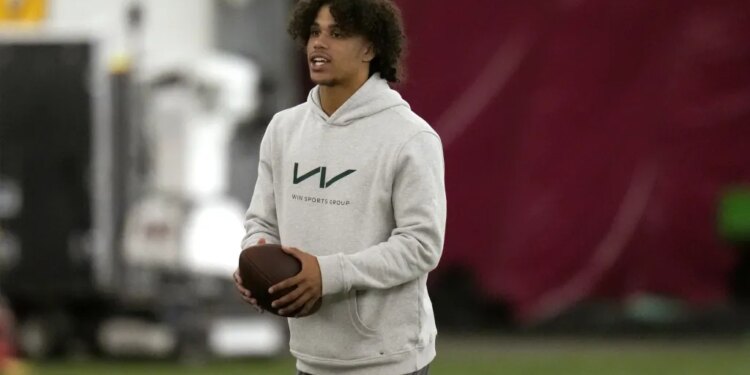Arizona State wide receiver Jordyn Tyson during NFL Pro Day.