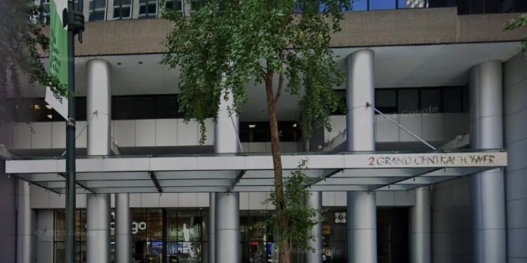Facade of 2 Grand Central Tower in New York City.