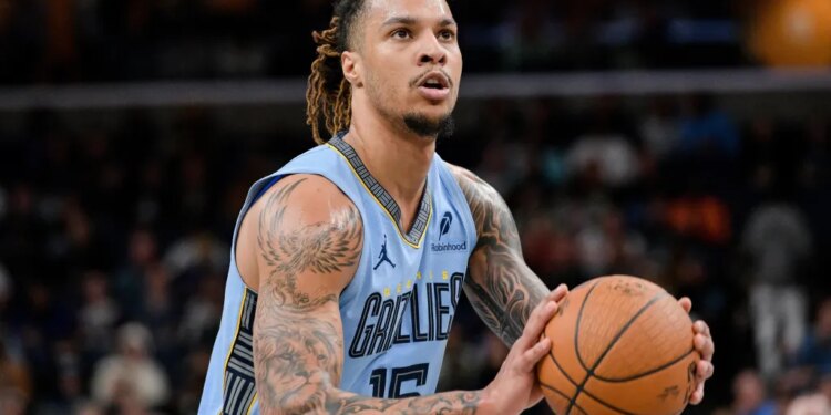 Memphis Grizzlies forward Brandon Clarke shoots a free throw.
