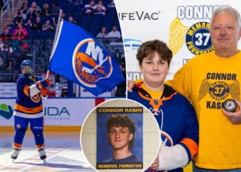 Islanders welcome family of late Connor Kasin with 'unbelievable' experience