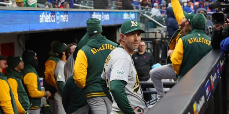 Athletics second baseman Jeff McNeil (22) is honored before the game with a video tribute and applause from fans when the New York Mets played the Athletics Friday, April 10, 2026 at Citi Field in Queens, NY.