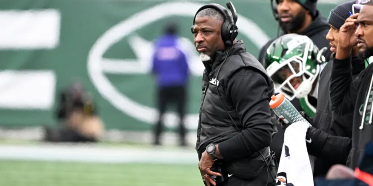 Buffalo Sabres defenseman Bowen Byram (4) celebrates his open net goal with defenseman Mattias Samuelsson (23) during the third period against the New York Islanders.