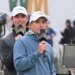 Kevin Kisner and Smylie Kaufman announce for NBC Sports on the 16th hole during the third round of  WM Phoenix Open at TPC Scottsdale (Stadium Course) on February 10, 2024 in Scottsdale, Arizona.