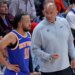 Jalen Brunson got into a brief yelling match with his dad, Rick, who is a Knicks' assistant coach, during their 114-98 Game 4 win over the Hawks on April 25, 2026 in Atlanta.
