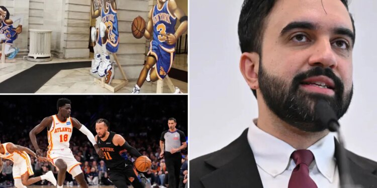 Knicks fall hours after 'Mayor Mambino' admin puts up display