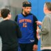 Jalen Brunson participates in practice at the Knicks' training facility on April 15, 2026 in Tarrytown, N.Y.