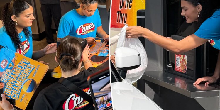 Lauren Betts, Kiki Rice cause frenzy during Raising Cane's appearance