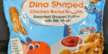 Dinosaur-shaped chicken nuggets sold at Walmart have been flagged in a nationwide health alert over possible lead contamination.