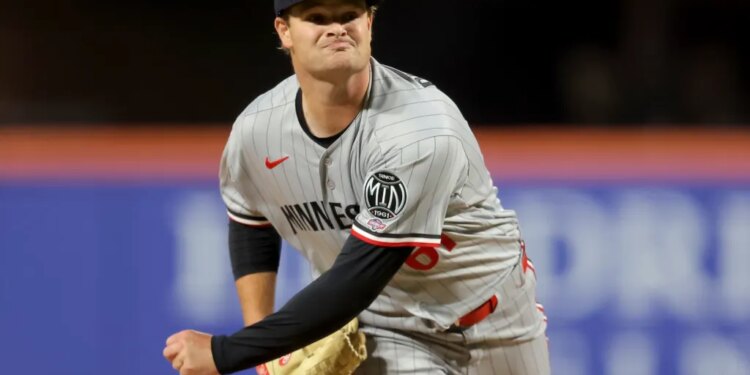Minnesota Twins pitcher Connor Prielipp (61) on the mound.