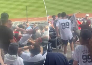 Massive brawl breaks out between fans at Yankee Stadium