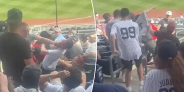 Massive brawl breaks out between fans at Yankee Stadium