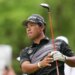 Hideki Matsuyama watches his drive during the Valero Texas Open.