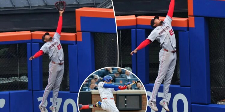 Mets' Juan Soto robbed of home run on ridiculous James Wood catch