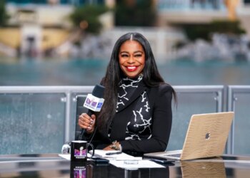Josina Anderson at the Bellagio for Super Bowl 2024 on Feb. 5.