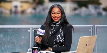 Josina Anderson at the Bellagio for Super Bowl 2024 on Feb. 5.