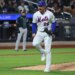 Mets pitcher Nolan McLean (26) reacts to getting out of the sixth inning when the New York Mets played the Arizona Diamondbacks Thursday, April 9, 2026 at Citi Field in Queens, NY.