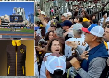 Padres puffer vest giveaway sparks fights at Petco Park as fans clash over sizes