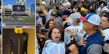 Padres puffer vest giveaway sparks fights at Petco Park as fans clash over sizes