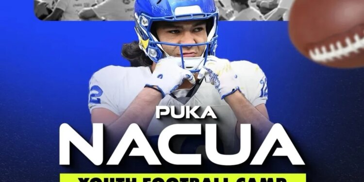 Illustration for a Puka Nacua youth football camp.