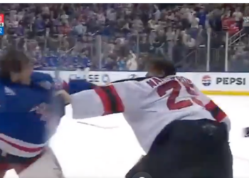 Igor Shesterkin got into a heated scrap on Tuesday night.