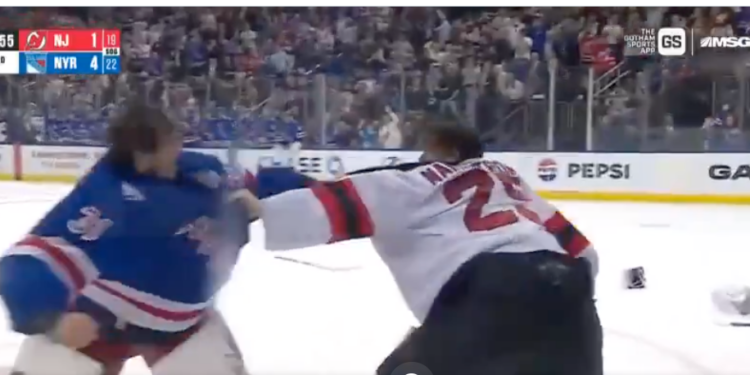 Igor Shesterkin got into a heated scrap on Tuesday night.