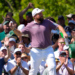 Shane Lowry celebrates after hitting a hole-in-one on the sixth hole during the third round of the Masters on April 11, 2026.