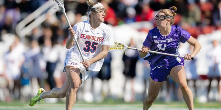 Stony Brook captain Isabella Caporuscio looks to make a play during a game earlier in the season.