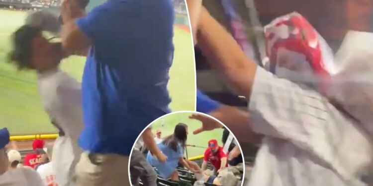 Taunting Yankees fan punched by Rangers fans, girlfriend thrown down steps