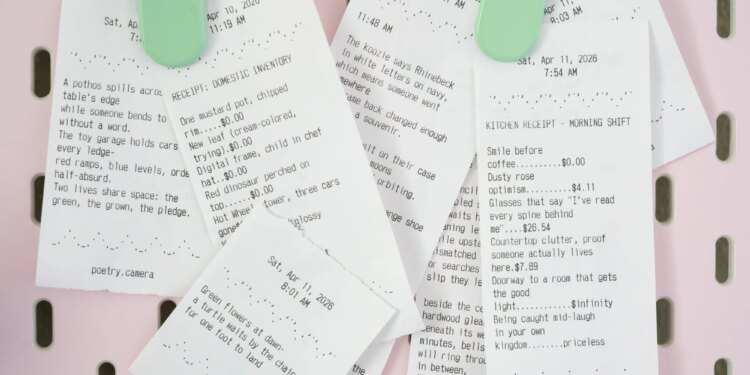 Printed poems from the Poetry Camera