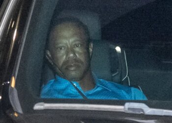 Tiger Woods leaving the Martin County Sheriff's Office, March 27, 2026.