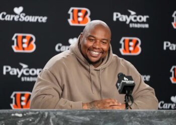 Dexter Lawrence II speaking at an NFL press conference.