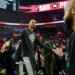 San Antonio Spurs forward Victor Wembanyama is introduced before a playoff game against the Portland Trail Blazers.