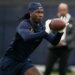 Emmanuel McNeil-Warren catches a pass at Toledo's NFL football pro day.