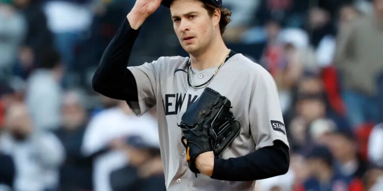 Cam Schlittler, who picked up his third win of the season, held the Red Sox to two runs over eight strong innings in the Yankees' 4-2 win over the Red Sox on April 23, 2026 at Fenway Park.