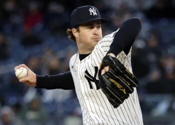 Cam Schlittler allowed three runs in five innings and received a no decision in the Yankees' 5-3 comeback win over the A's on April 7, 2026 at the Stadium.