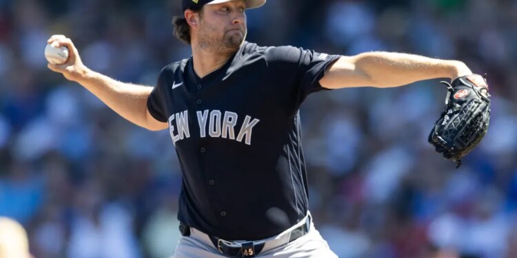 Gerrit Cole, pitching during a spring training game, will be making his first rehab start on Friday with Double-A Somerset.