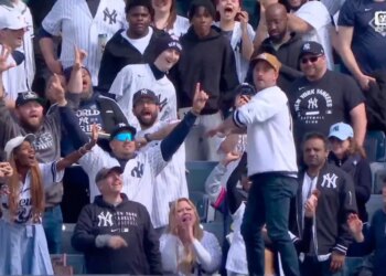 A Yankee fan had a creative spin on a long-standing tradition for bleacher creatures.