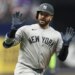 Austin Wells celebrates after hitting a solo home run in the second inning of the Yankees' 5-4, 10-inning loss to the Rays on April 11, 2026.