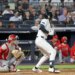 Ryan McMahon, hitting an infield single in the third inning, later tried to bunt for a hit in the sixth inning but grounded out to the pitcher in the Yankees' 7-1 loss to the Angels on April 14, 2026 at the Stadium.