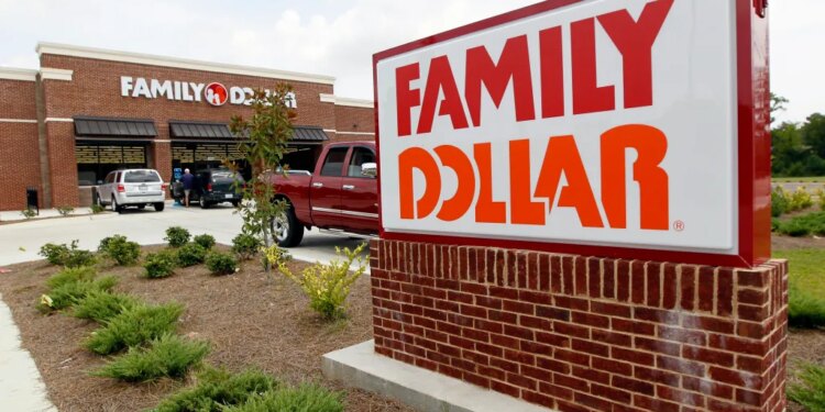 Family Dollar store with its sign in Ridgeland, Mississippi.