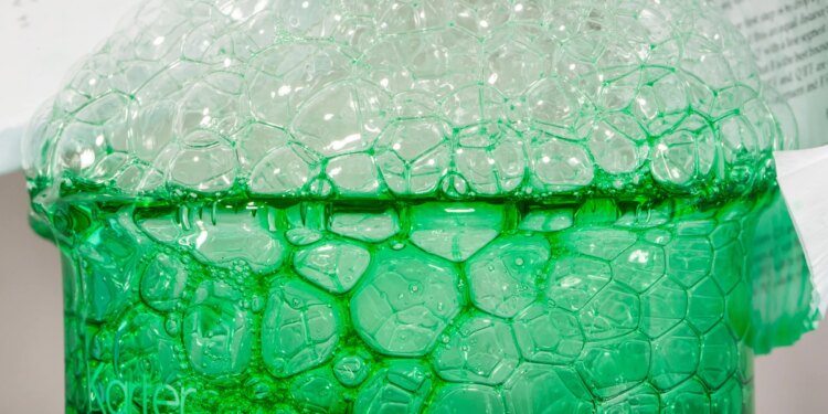 Beaker of slime bubbling over.