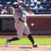 New York Yankees shortstop Anthony Volpe hitting a 2-run RBI single.