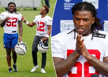 Arvell Reese puts all his tools on display for Giants at minicamp