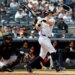Yankees first baseman Ben Rice hits a home run against the Orioles on May 3, 2026.