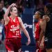 Indiana Fever guard Caitlin Clark (22) celebrates a made shot.