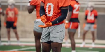 Sam Houston State defensive back William Davis in uniform.