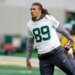 Green Bay Packers' Chase Claypool (89) stretching during rookie minicamp.