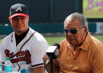 Chipper Jones and Bobby Cox.
