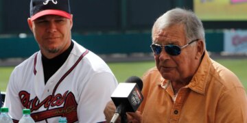 Chipper Jones and Bobby Cox.