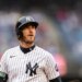 Yankees left fielder Cody Bellinger (35) reacts after he flies out during the second inning against the Tampa Bay Rays at Yankee Stadium, Sunday, May 24, 2026, in Bronx, NY.
